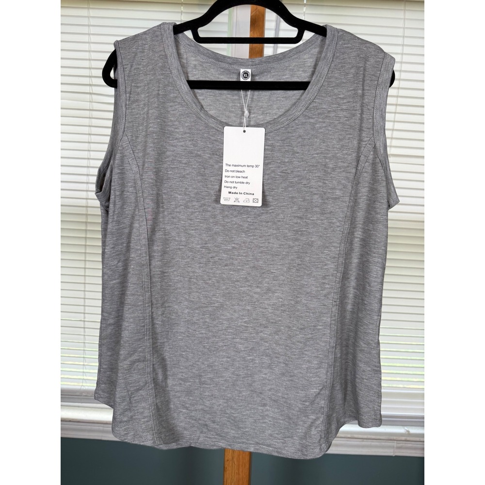 Bettysays‎ Womens Heather Gray Sleeveless Scoop Neck Tank Top XL NWT